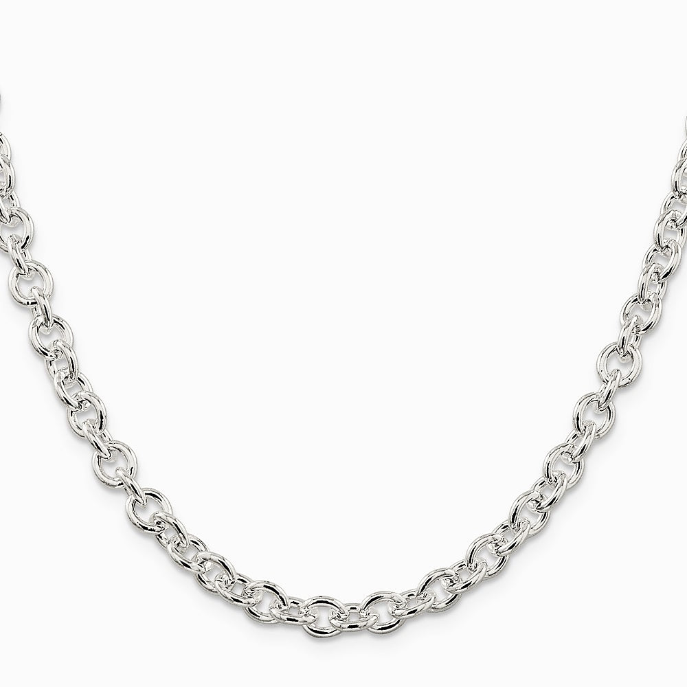 Sterling Silver 6.1mm Cable Chain Necklace 16"-30" - Product Photo