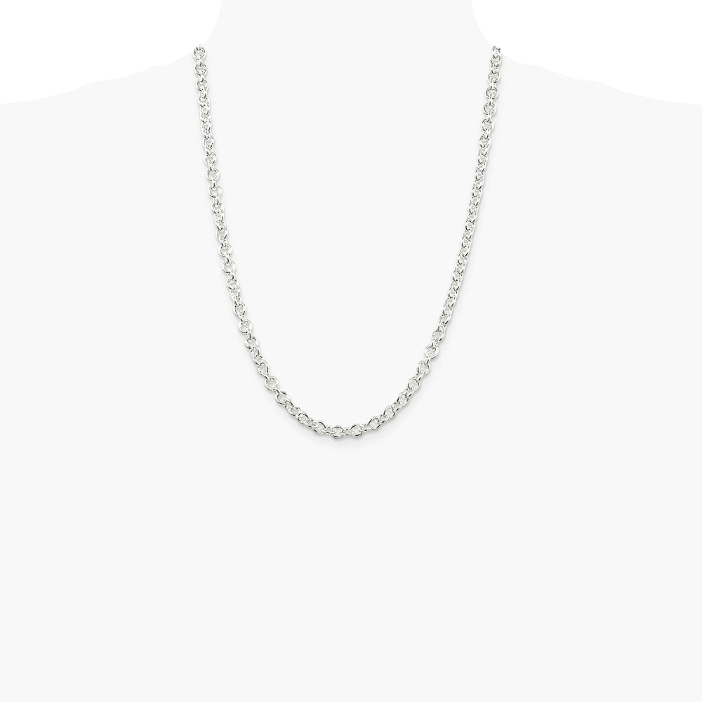 Sterling Silver 6.1mm Cable Chain Necklace 16"-30" - Product Photo