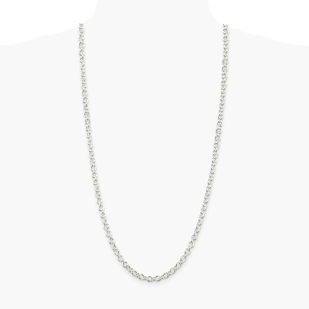 Sterling Silver 6.1mm Cable Chain Necklace 16"-30" - Product Photo