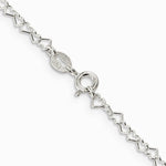 Sterling Silver 3.5mm Fancy Heart Link Chain Necklace 16"-24" - Product Photo