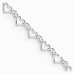 Sterling Silver 3.5mm Fancy Heart Link Chain Necklace 16"-24" - Product Photo