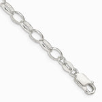 Sterling Silver 5mm Fancy Rolo Chain Bracelet 7"-8" - Product Photo