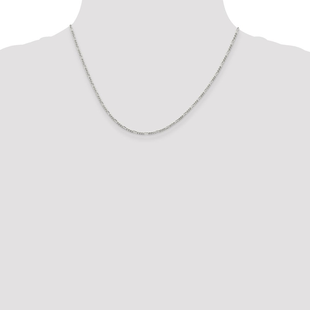 Sterling Silver 1.75mm Figaro Chain - Product Photo