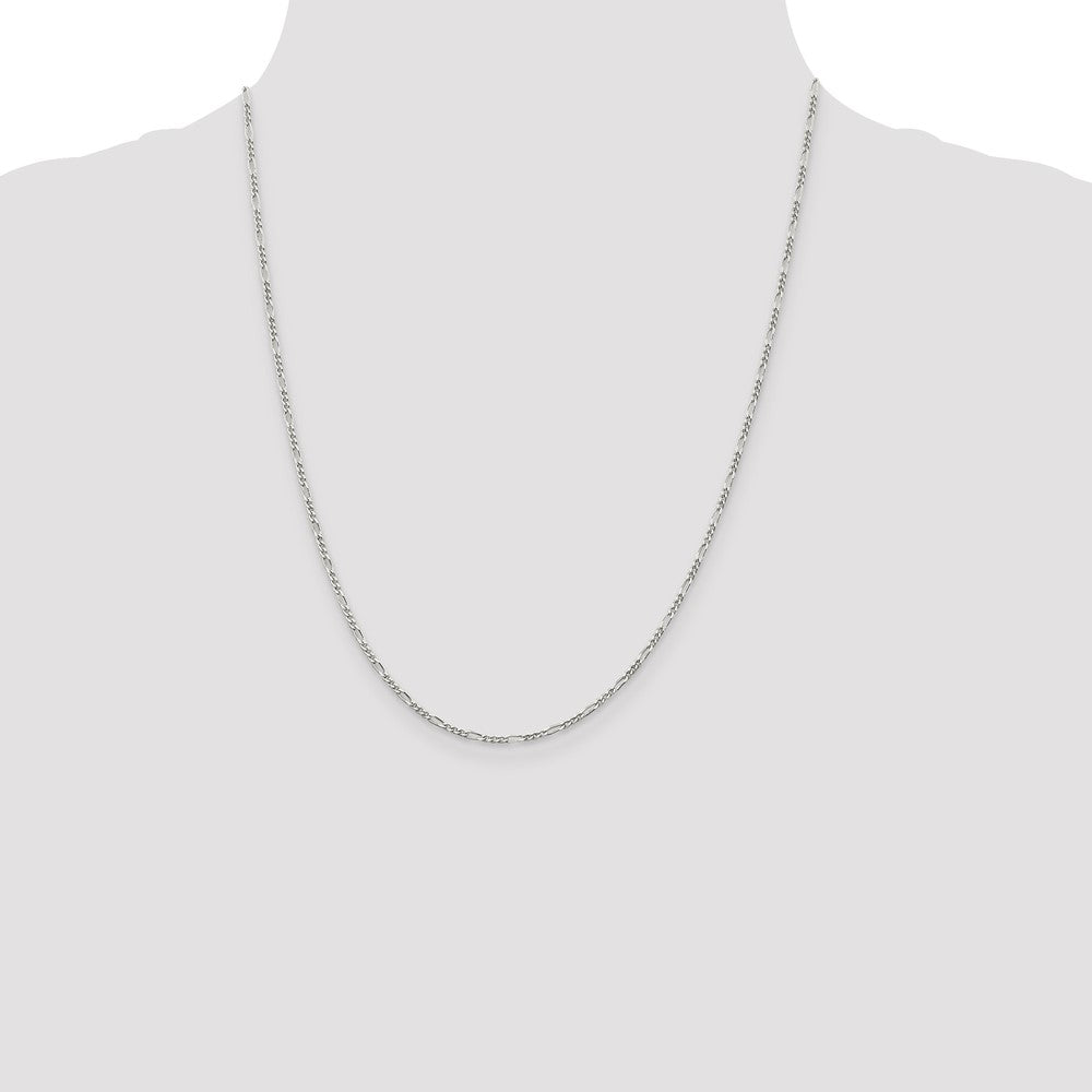 Sterling Silver 1.75mm Figaro Chain - Product Photo