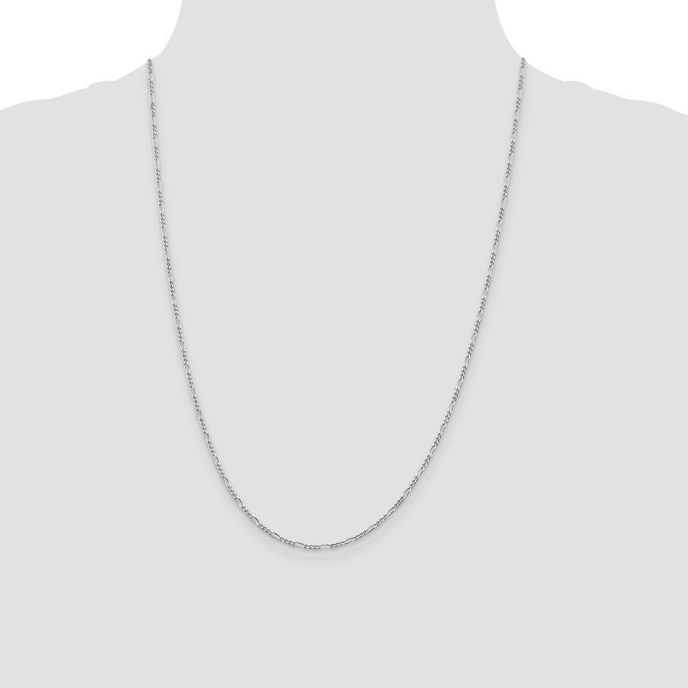 Sterling Silver 1.75mm Figaro Chain - Product Photo