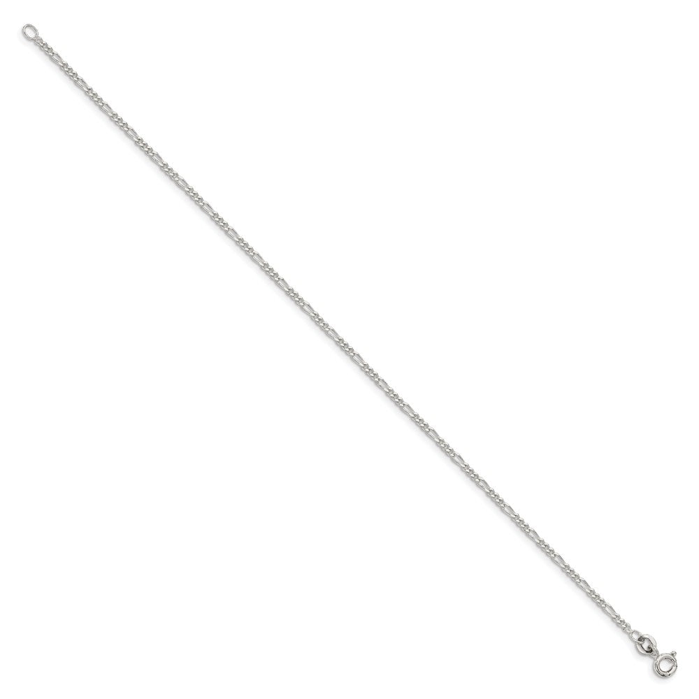 Sterling Silver 1.75mm Figaro Chain Anklet - Product Photo