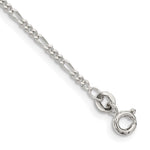 Sterling Silver 1.75mm Figaro Chain Anklet - Product Photo