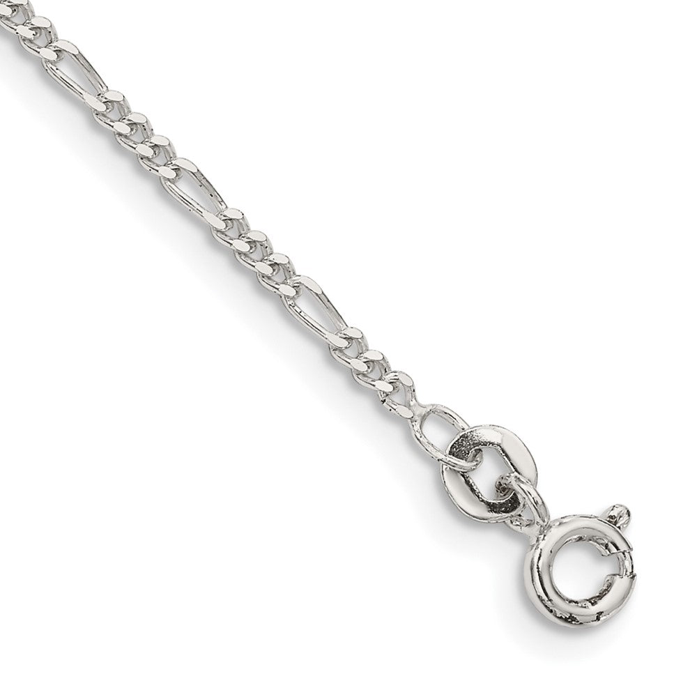 Sterling Silver 1.75mm Figaro Chain Bracelet 6"-10"