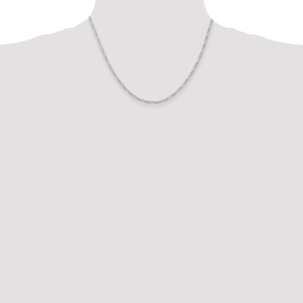 Sterling Silver 2.25mm Figaro Chain - Product Photo