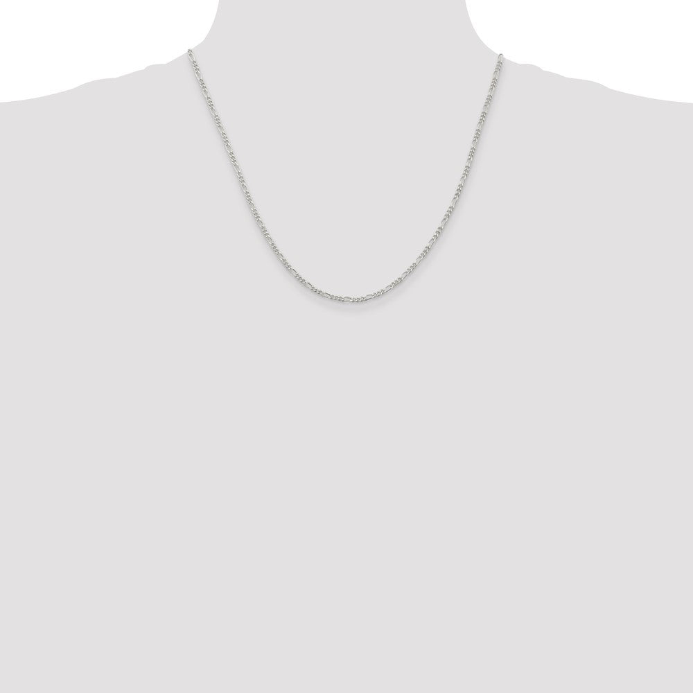 Sterling Silver 2.25mm Figaro Chain - Product Photo