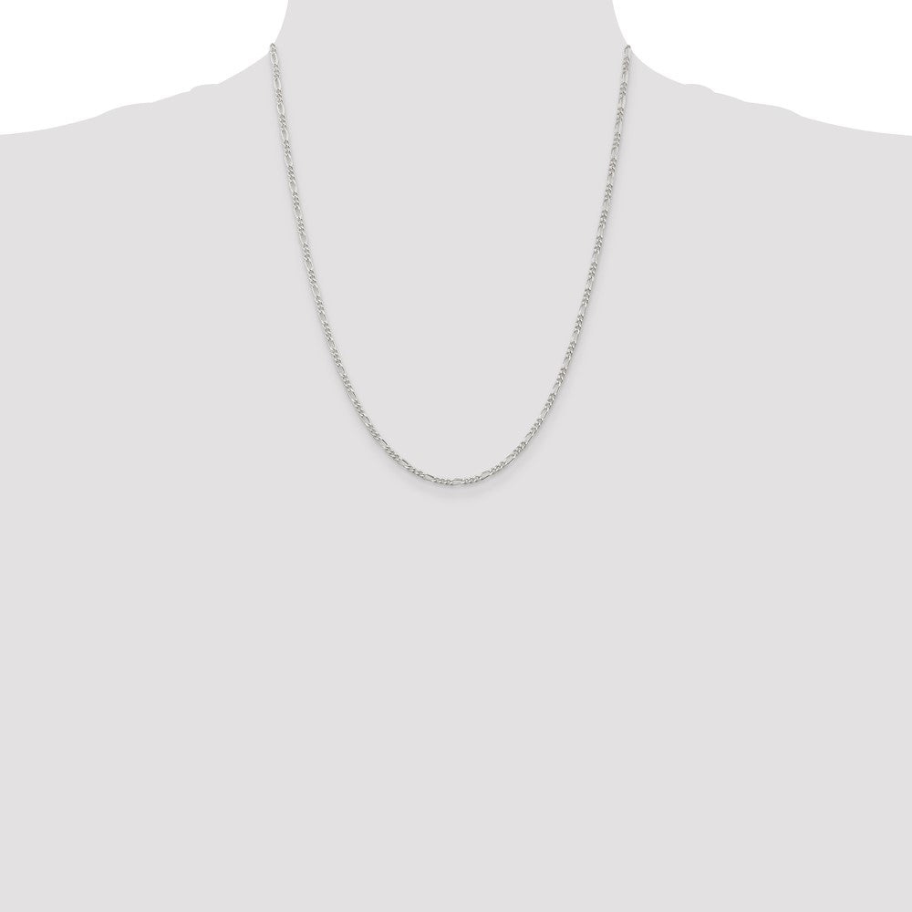 Sterling Silver 2.25mm Figaro Chain - Product Photo
