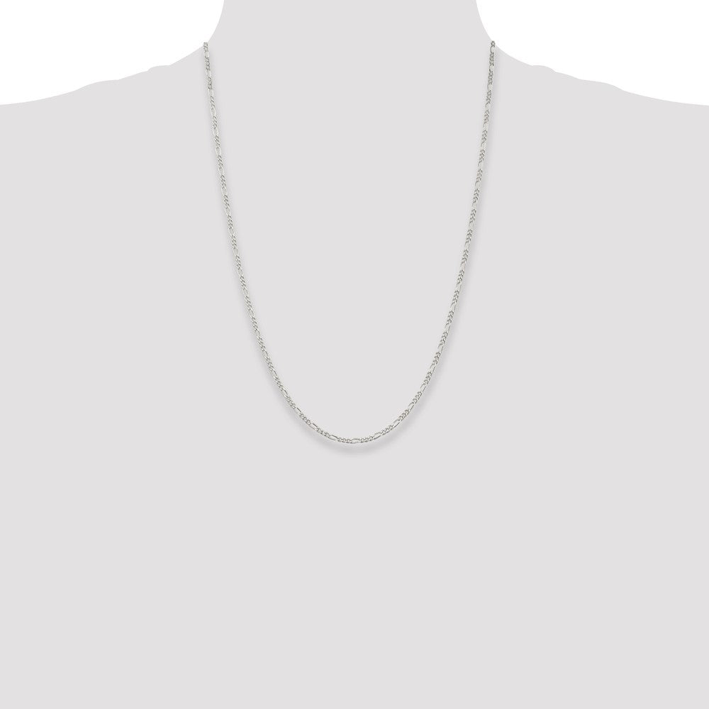 Sterling Silver 2.25mm Figaro Chain - Product Photo