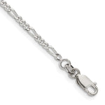 Sterling Silver 2.25mm Figaro Chain - Product Photo