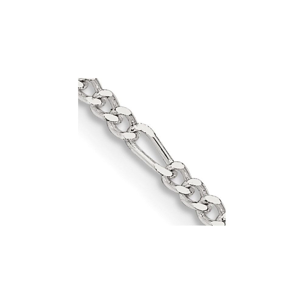 Sterling Silver 2.25mm Figaro Chain - Product Photo