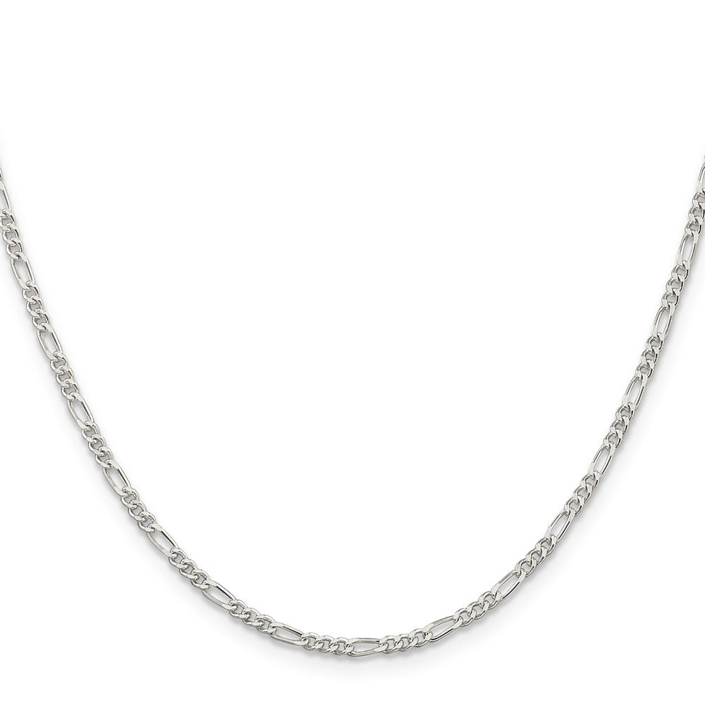 Sterling Silver Rhodium-plated 2.25mm Figaro Chain - Product Photo