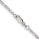 Sterling Silver Rhodium-plated 2.25mm Figaro Chain - Product Photo
