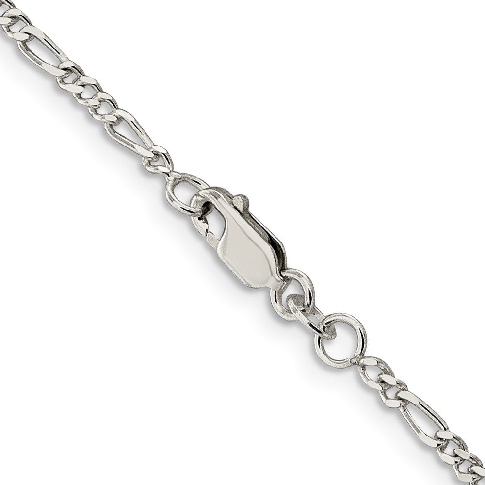 Sterling Silver Rhodium-plated 2.25mm Figaro Chain - Product Photo
