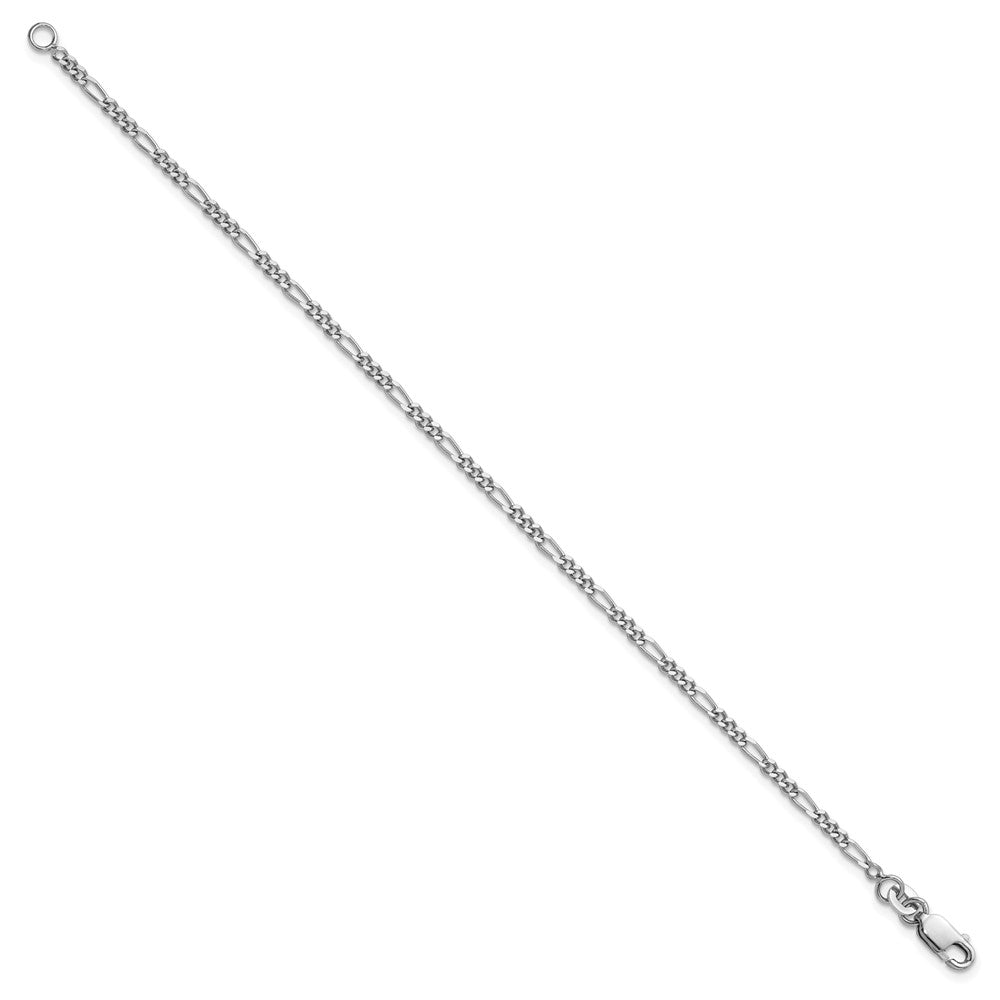 Sterling Silver Rhodium-plated 2.25mm Figaro Chain - Product Photo