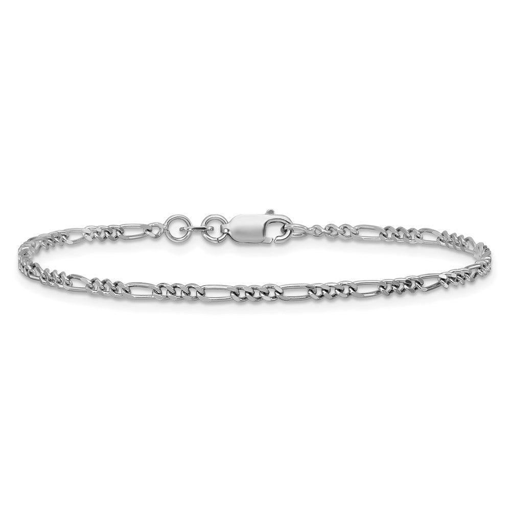 Sterling Silver Rhodium-plated 2.25mm Figaro Chain - Product Photo