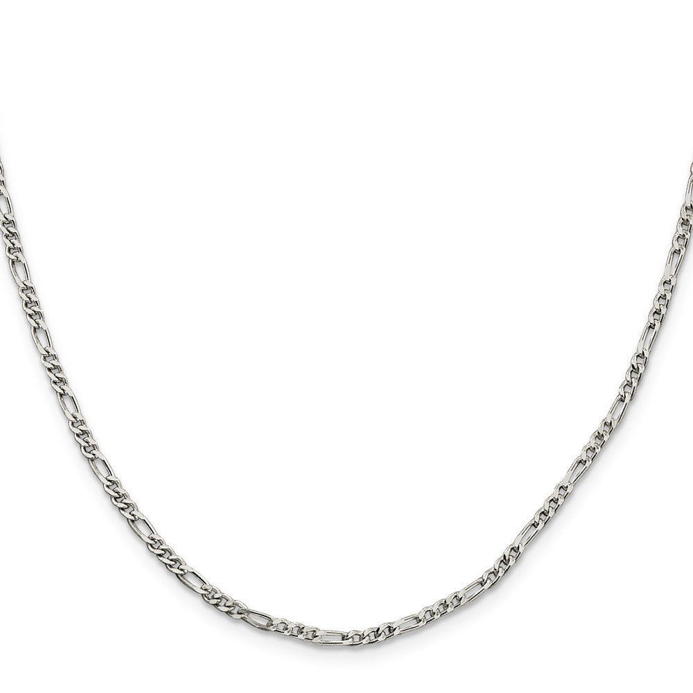 Sterling Silver 2.5mm Figaro Chain - Product Photo