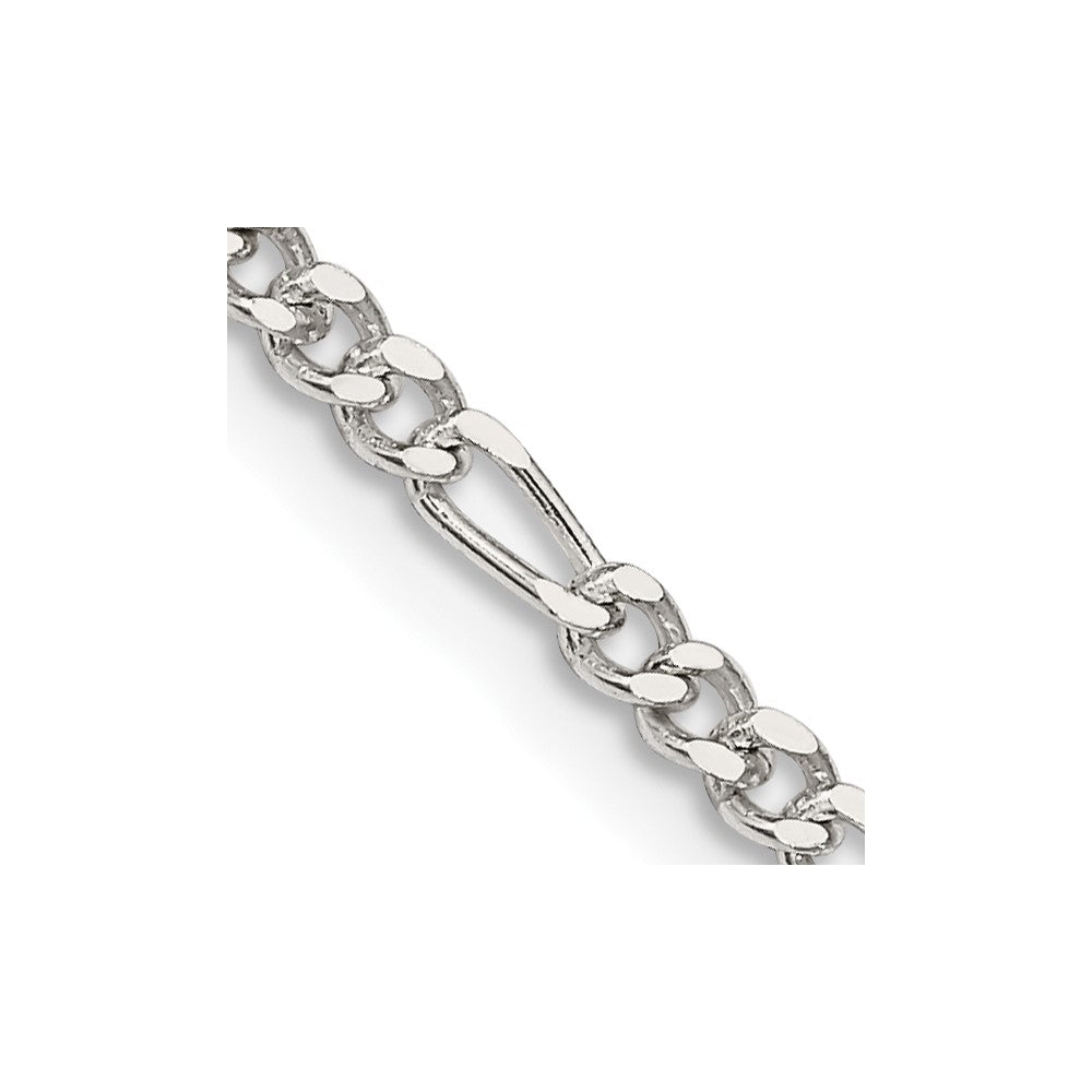 Sterling Silver 2.5mm Figaro Chain - Product Photo