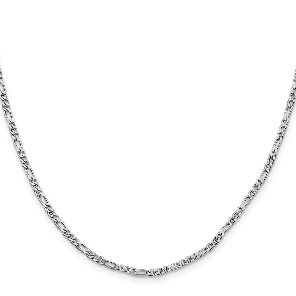 Sterling Silver Rhodium-plated 2.5mm Figaro Chain - Product Photo