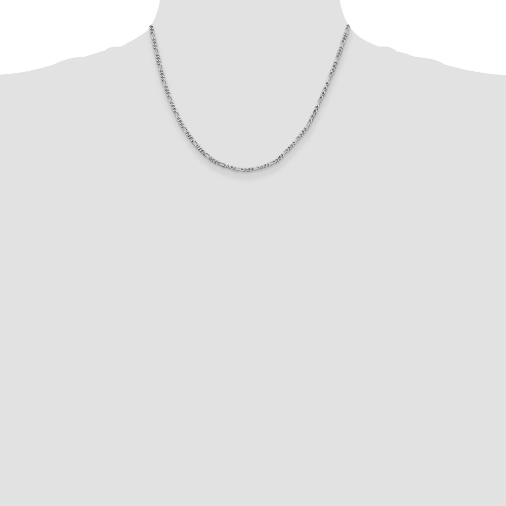 Sterling Silver Rhodium-plated 2.5mm Figaro Chain - Product Photo