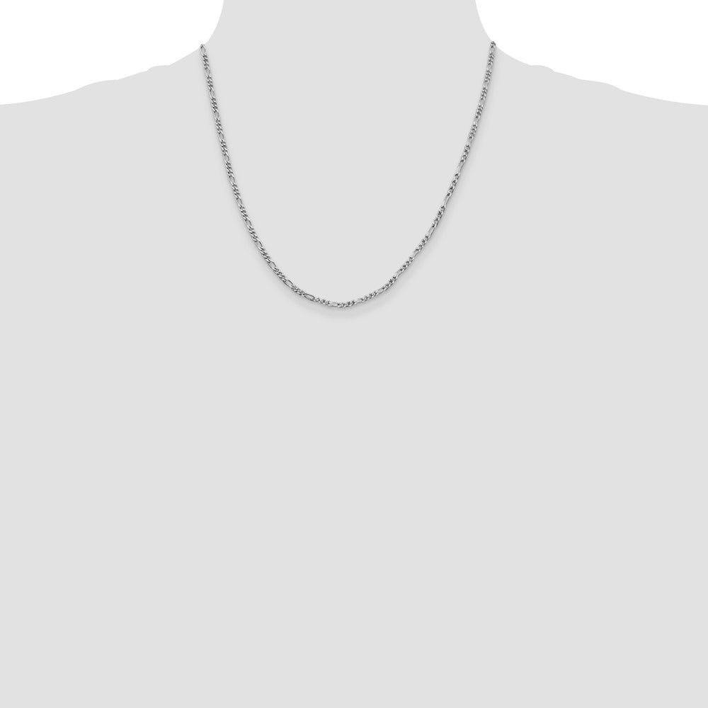 Sterling Silver Rhodium-plated 2.5mm Figaro Chain - Product Photo