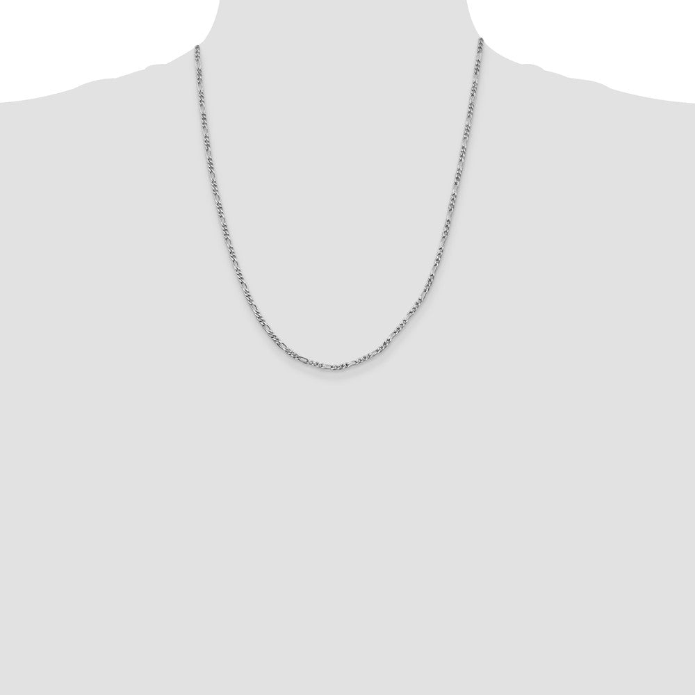 Sterling Silver Rhodium-plated 2.5mm Figaro Chain - Product Photo