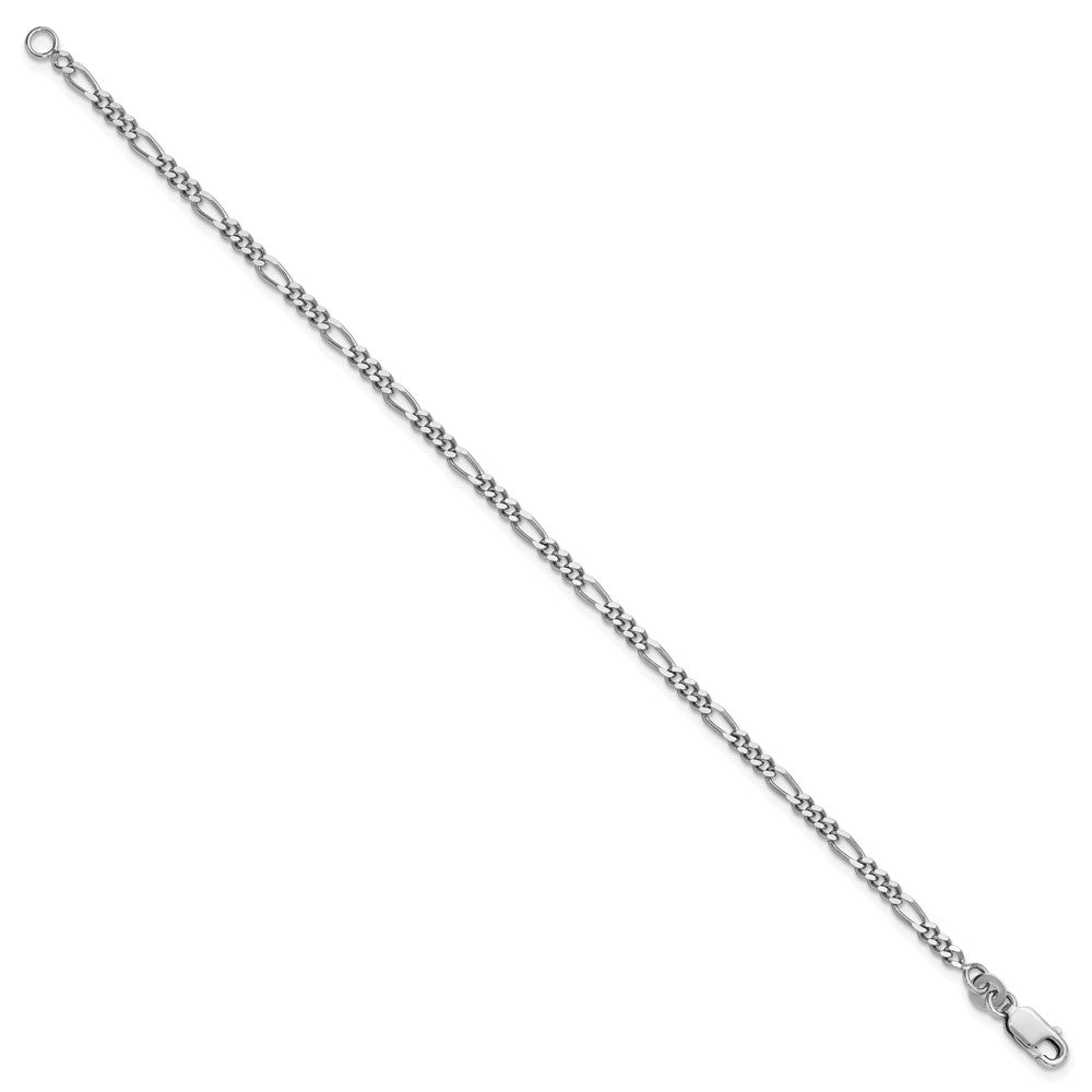 Sterling Silver Rhodium-plated 2.5mm Figaro Chain - Product Photo