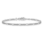 Sterling Silver Rhodium-plated 2.5mm Figaro Chain - Product Photo