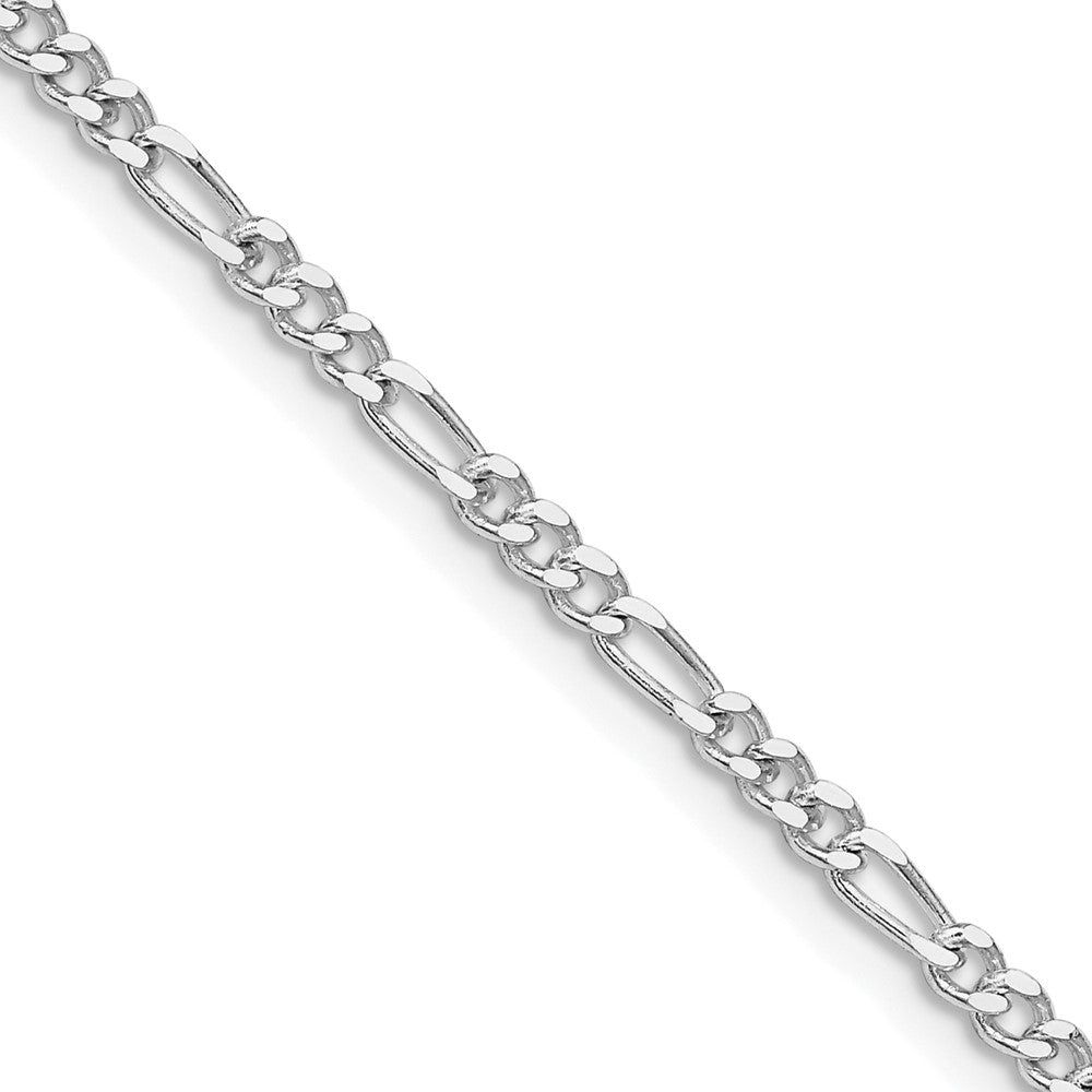 Sterling Silver Rhodium-plated 2.5mm Figaro Chain - Product Photo