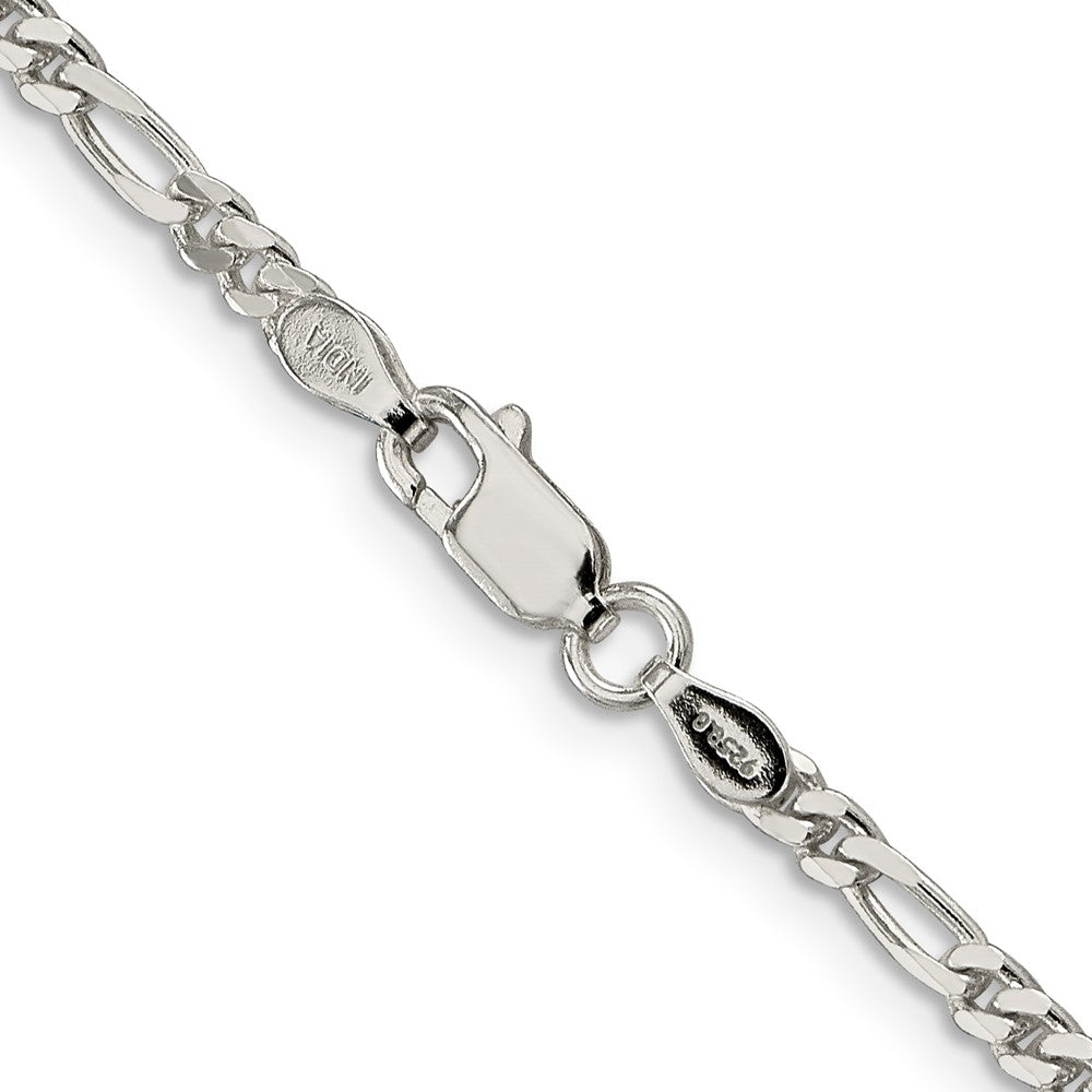 Sterling Silver 2.85mm Figaro Chain - Product Photo