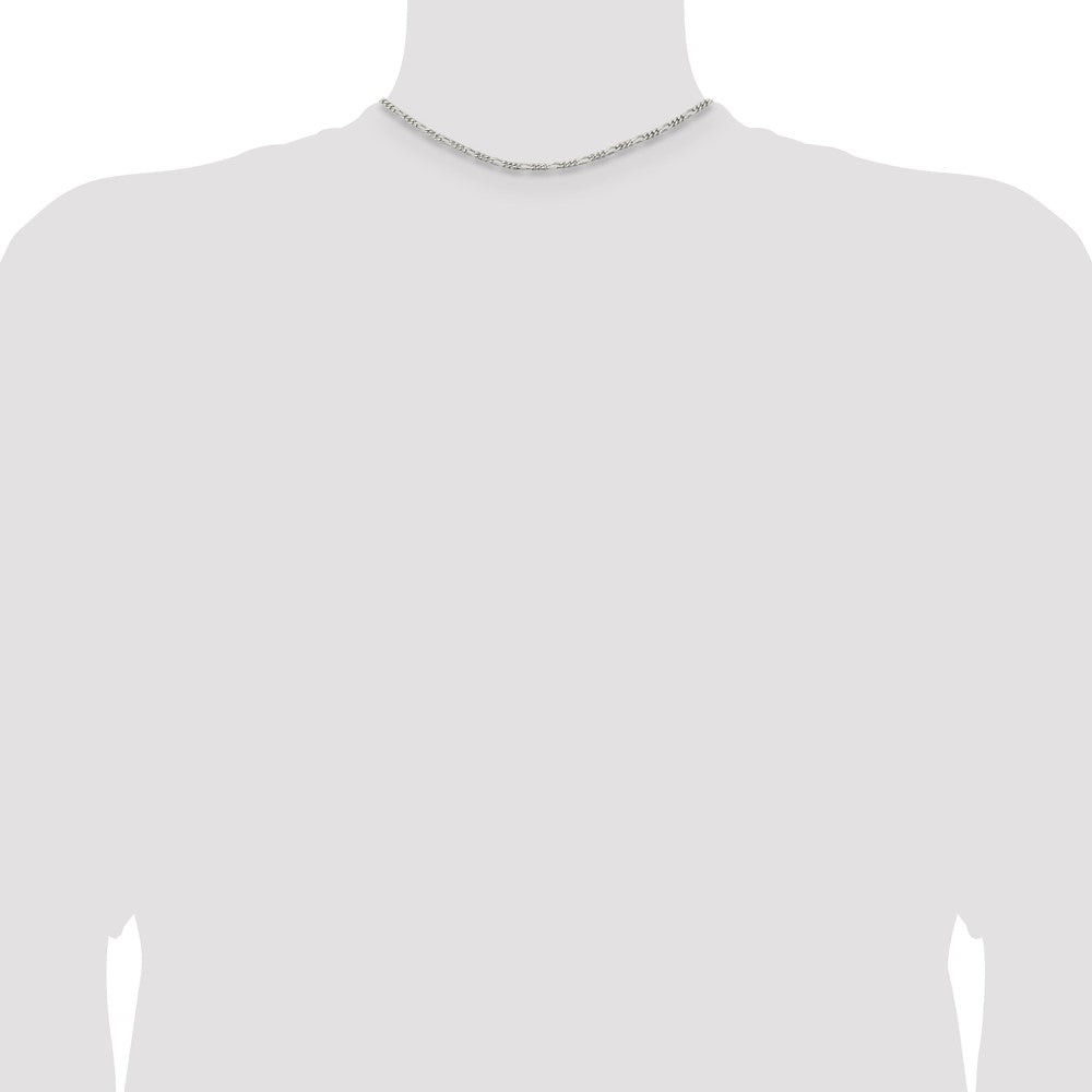Sterling Silver 2.85mm Figaro Chain - Product Photo
