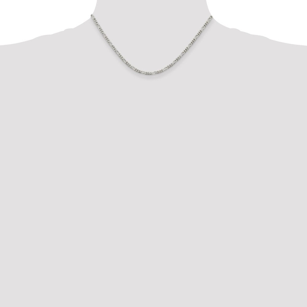 Sterling Silver 2.85mm Figaro Chain - Product Photo