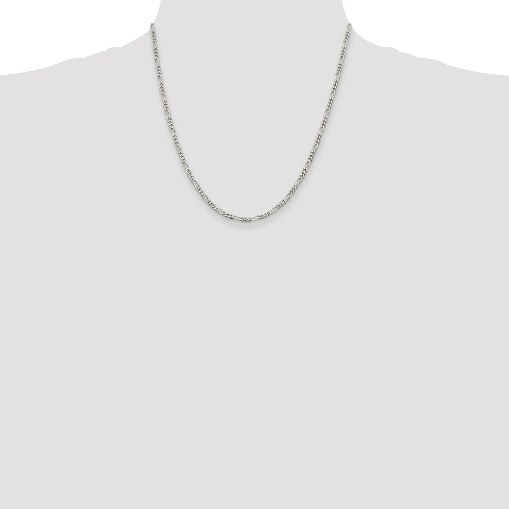 Sterling Silver 2.85mm Figaro Chain - Product Photo