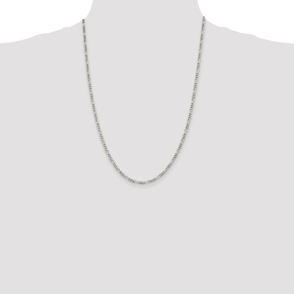 Sterling Silver 2.85mm Figaro Chain - Product Photo