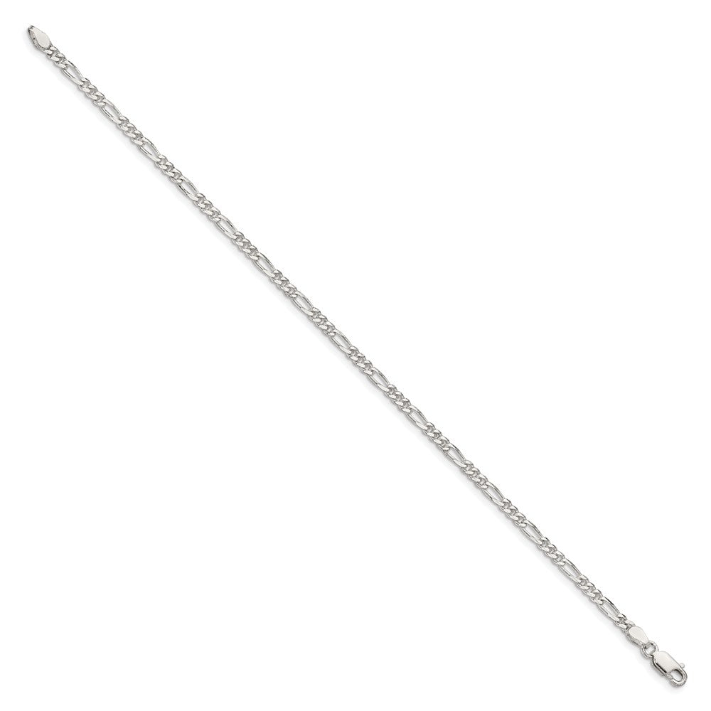 Sterling Silver 2.85mm Figaro Chain Anklet - Product Photo