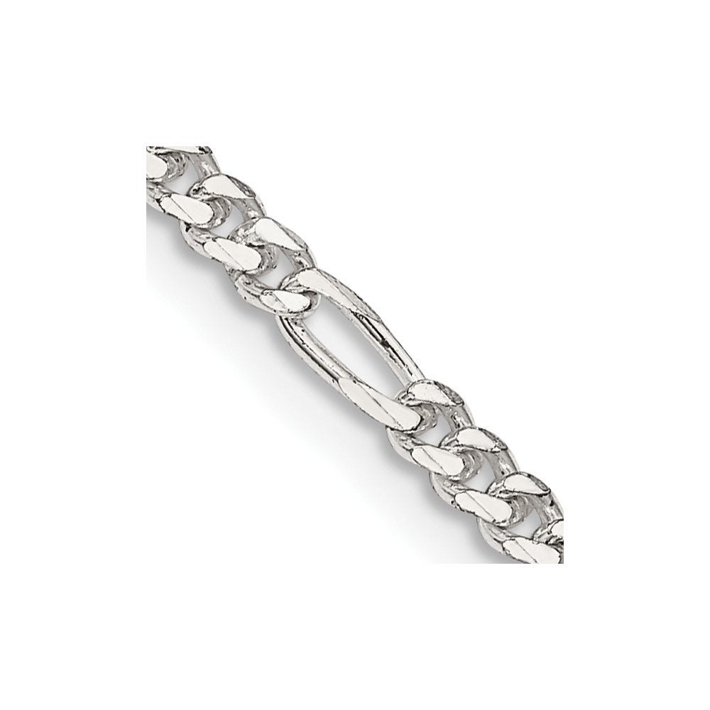 Sterling Silver 2.85mm Figaro Chain Necklace 14"-36"