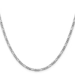 Sterling Silver Rhodium-plated 2.85mm Figaro Chain - Product Photo