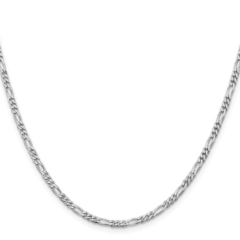 Sterling Silver Rhodium-plated 2.85mm Figaro Chain - Product Photo