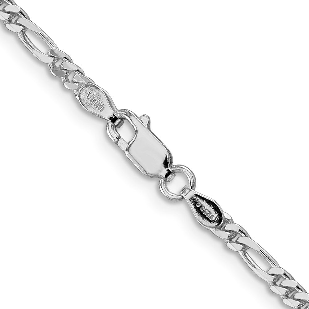 Sterling Silver Rhodium-plated 2.85mm Figaro Chain - Product Photo