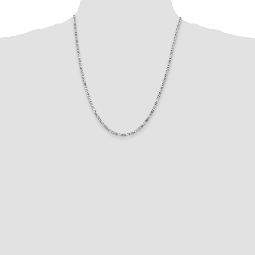Sterling Silver Rhodium-plated 2.85mm Figaro Chain - Product Photo