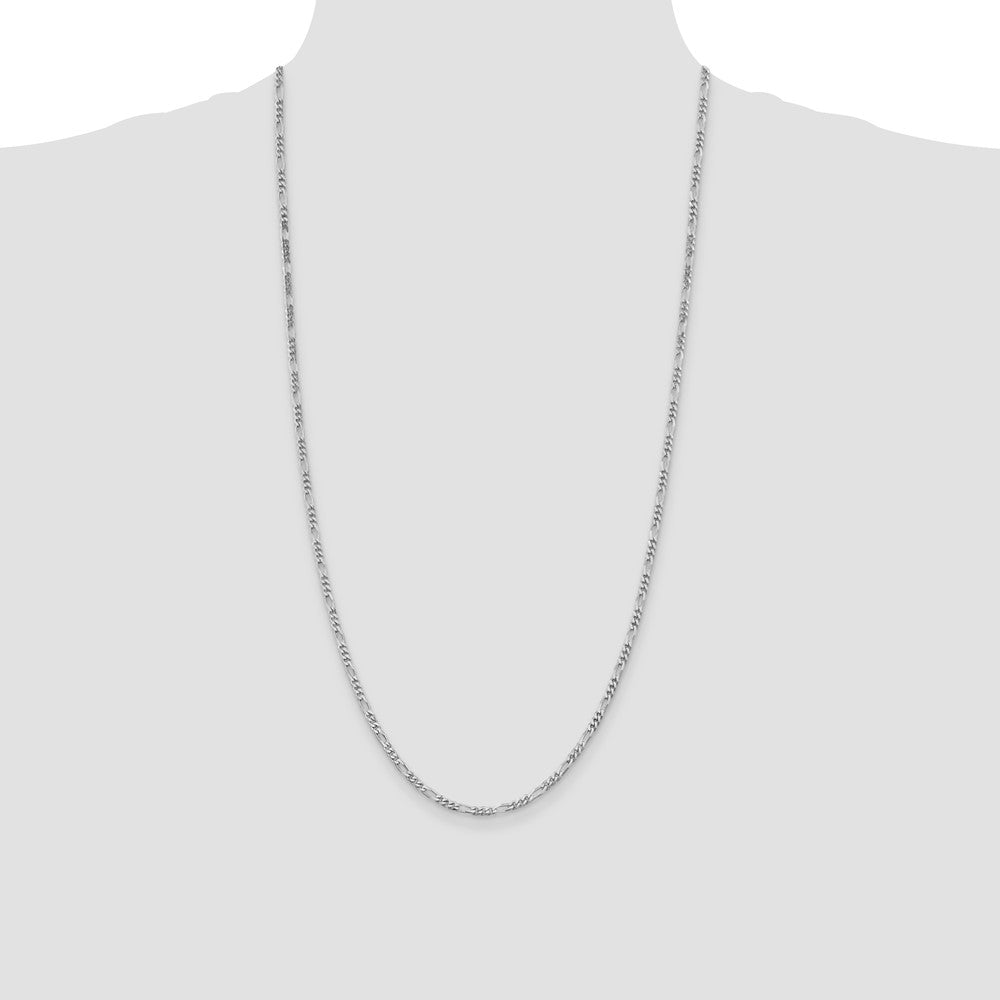 Sterling Silver Rhodium-plated 2.85mm Figaro Chain - Product Photo