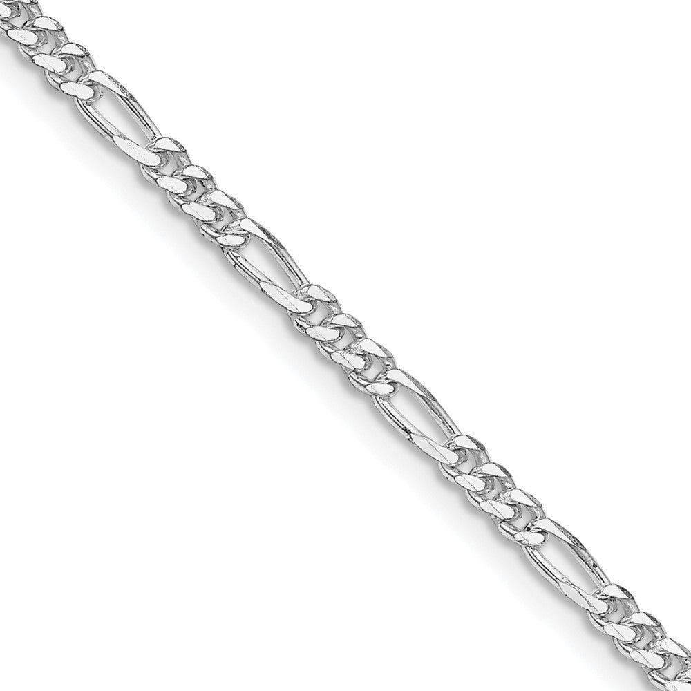 Sterling Silver Rhodium-plated 2.85mm Figaro Chain Necklace 18"-28"