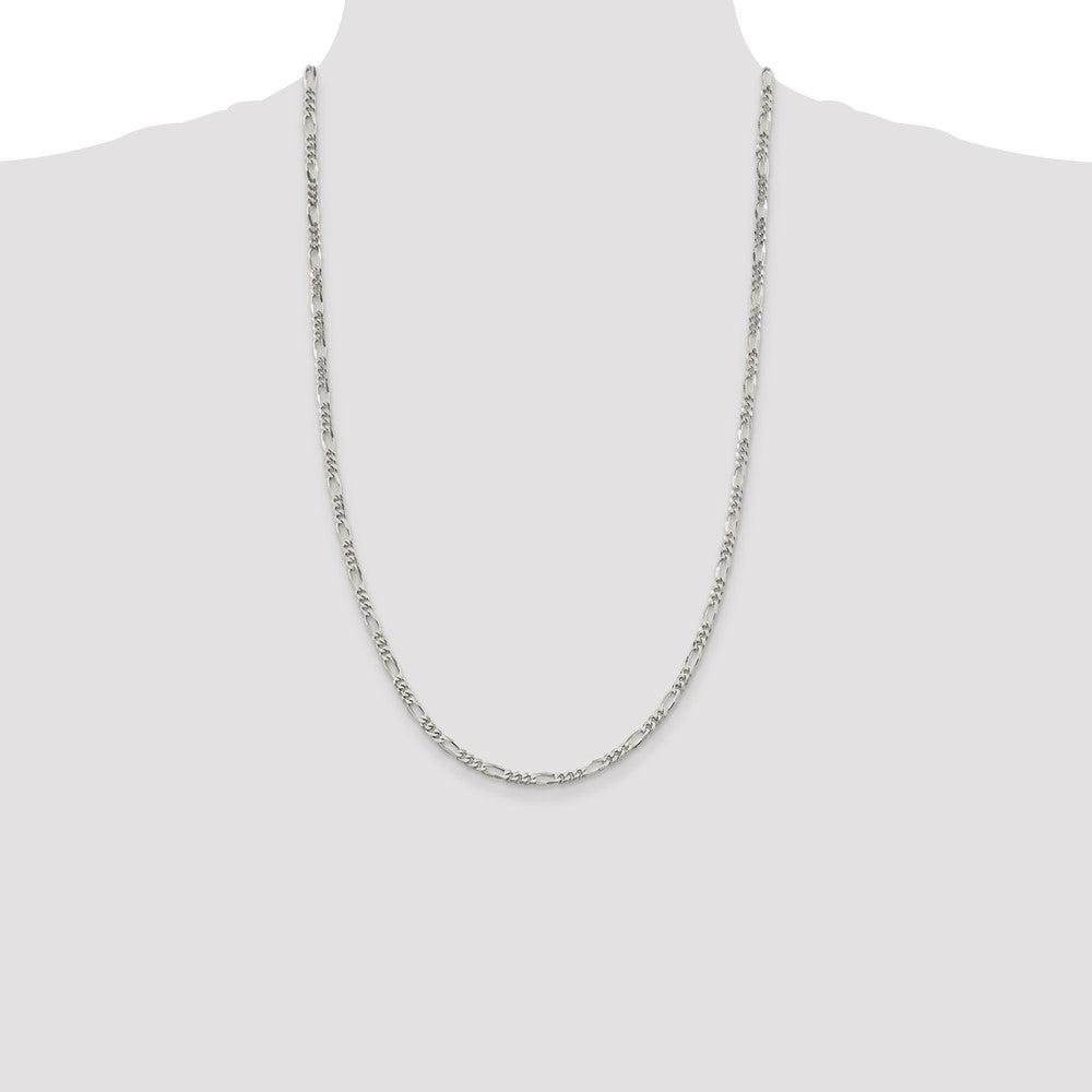 Sterling Silver 3.5mm Figaro Chain - Product Photo