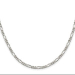 Sterling Silver Rhodium-plated 3.5mm Figaro Chain - Product Photo