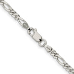 Sterling Silver Rhodium-plated 3.5mm Figaro Chain - Product Photo