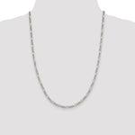 Sterling Silver Rhodium-plated 3.5mm Figaro Chain - Product Photo