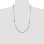 Sterling Silver Rhodium-plated 3.5mm Figaro Chain - Product Photo